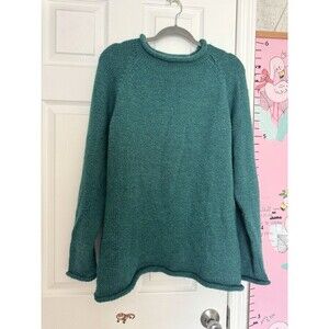 VTG Mexicali Blues Teal Green Large Alpaca Wool Sweater Lightweight